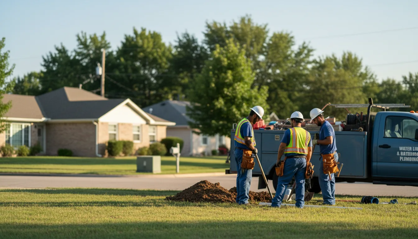 Residential water line and bathroom plumbing service in Alba, MI